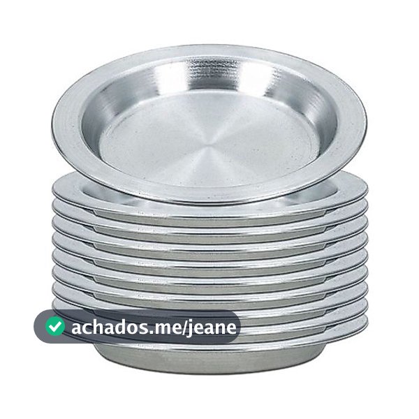 Kit com 10 peças de prato escolar em aluminio - 350 ml - 21 cm