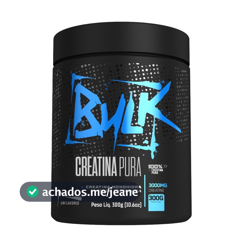 Creatina Monohidratada 100% Pura Importada 300g - Bulk Suplementos