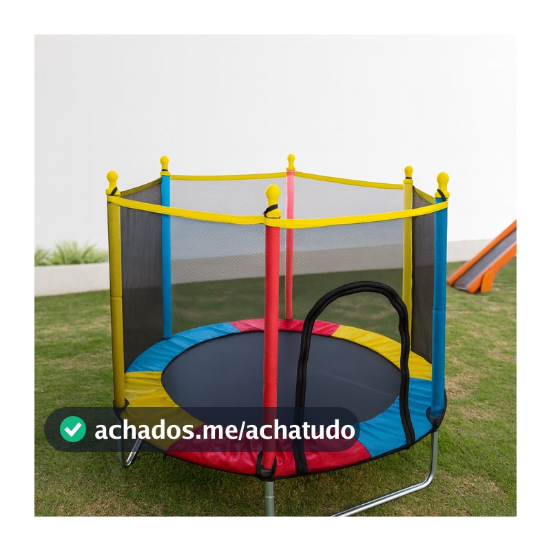 Pula Pula Cama Elástica Infantil Trampolim Playground Desmontável Eloria 1,20 altura X 1,40 largura x 1,40 diâmetro