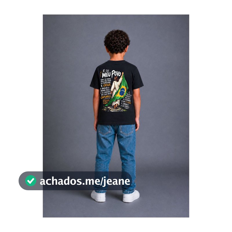 Camiseta Infantil Masculina Religiosa Pátria e Fé Versículo Bíblico coleção acorda brasil