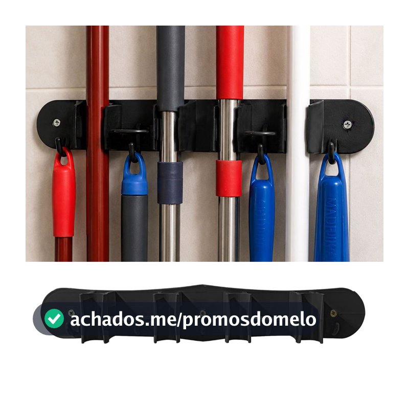 Porta Vassoura Rodo Pá de Parede Resistente Prático Com Bucha e Parafuso