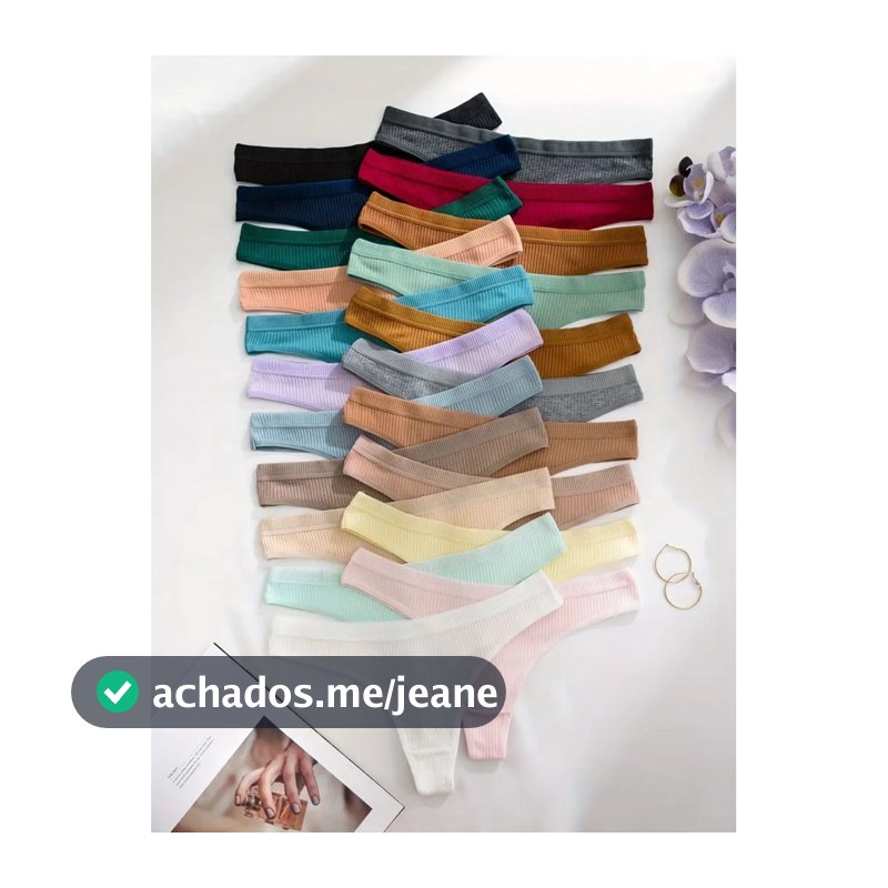 Kit Calcinhas Fio Dental Feminina Algodão Canelado