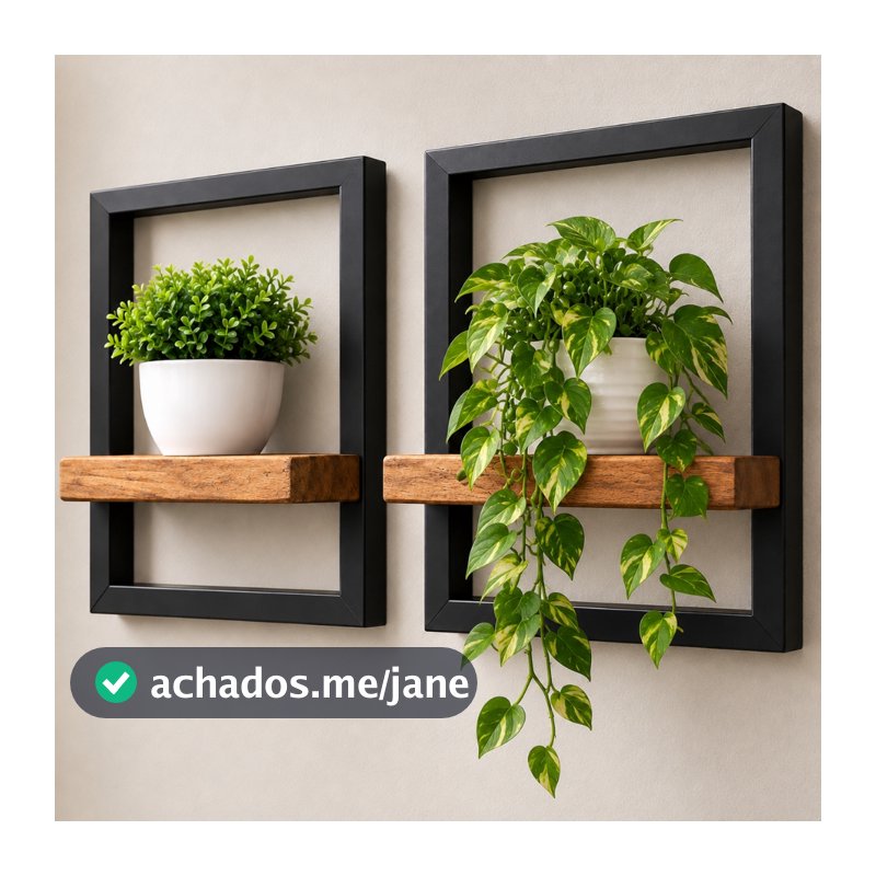 Prateleira Nicho Industrial de Parede em Ferro | Quadro Decorativo para Sala, Quarto, Cozinha e Escritório