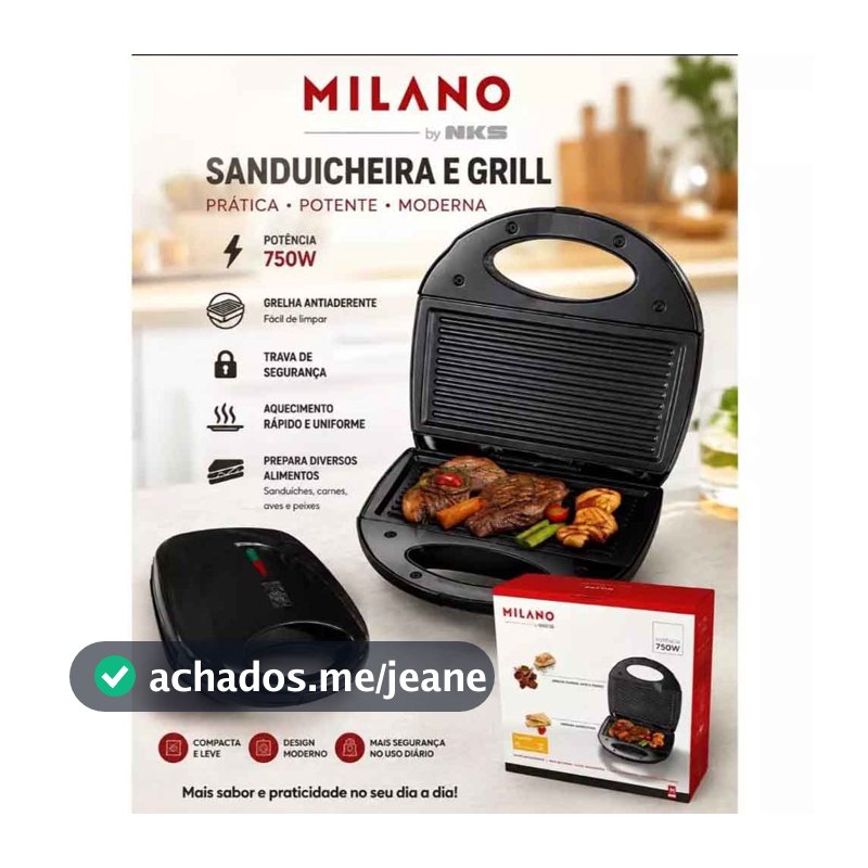 Sanduicheira Grill Elétrica Antiaderente Multifuncional 110V Ou 220V 750 Watts