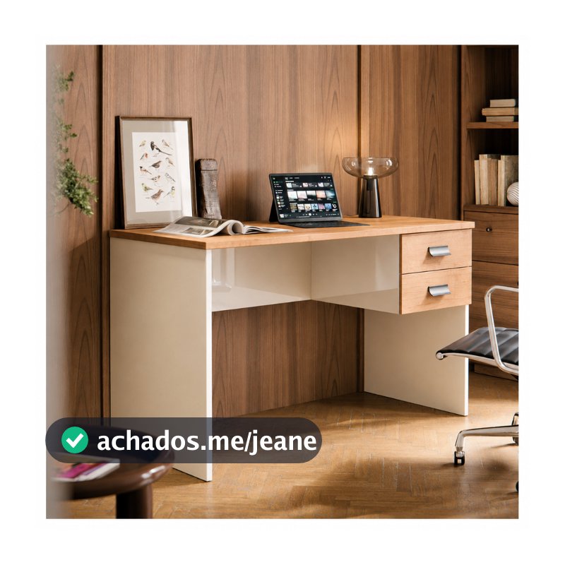 Escrivaninha Home Office Escritório Com 2 Gavetas E Corrediças Telescópicas Mesa Para Computador PC Notebook Londres