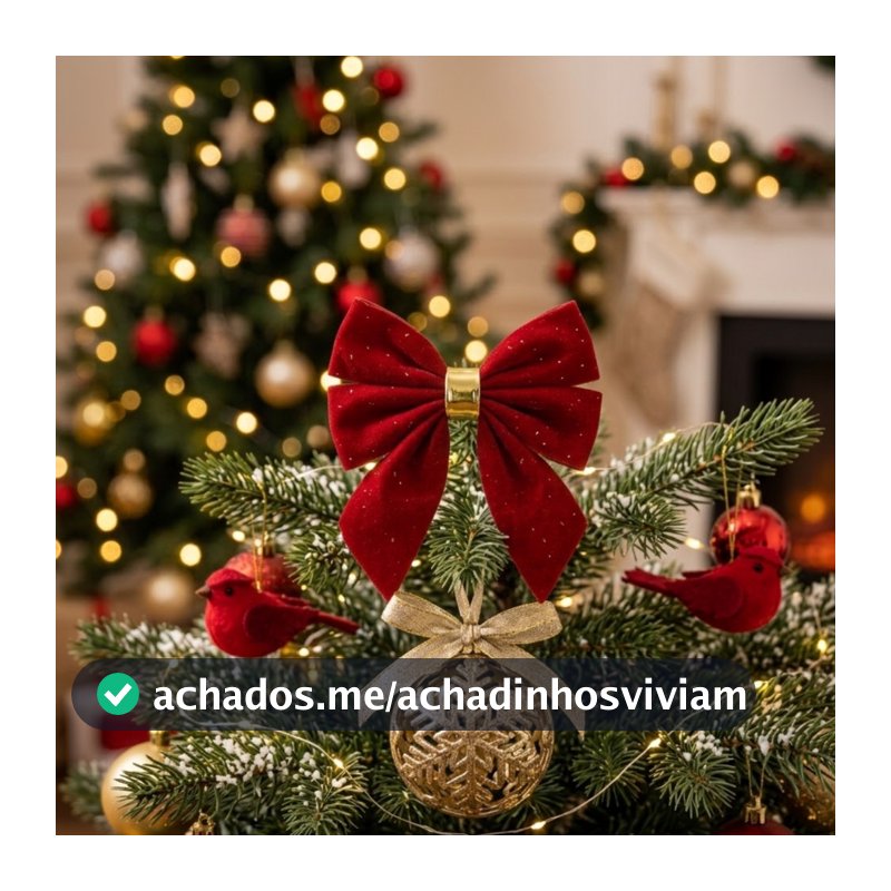 Enfeite de Natal Laço Vermelho com glitter 5,5cm