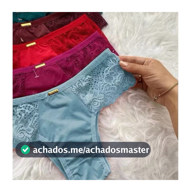 Kit 10 Calcinhas Basicas Modelo Tanga Microfibra com Renda na Lateral forro 100% algodão Conforto