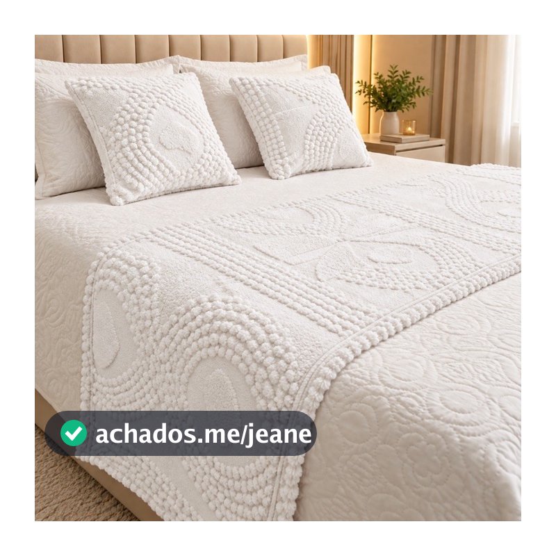 Kit 3 Peças Cama Posta 1 Peseira e 2 Capas de Almofada Decorativa Flannel Elegante Chique Casa Rica