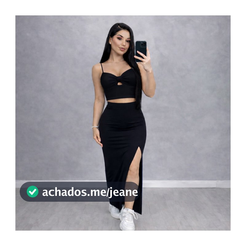 Conjunto Feminino Ou Cropped Nó e Saia Longa Tubinho Suplex