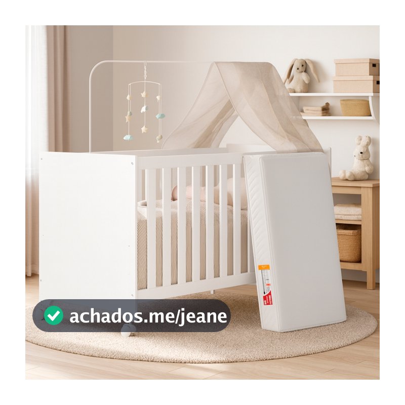 Berço Americano 3 em 1 Com Colchão Incluso Portátil Regulável Multiuso MDF Certificado Rodizio