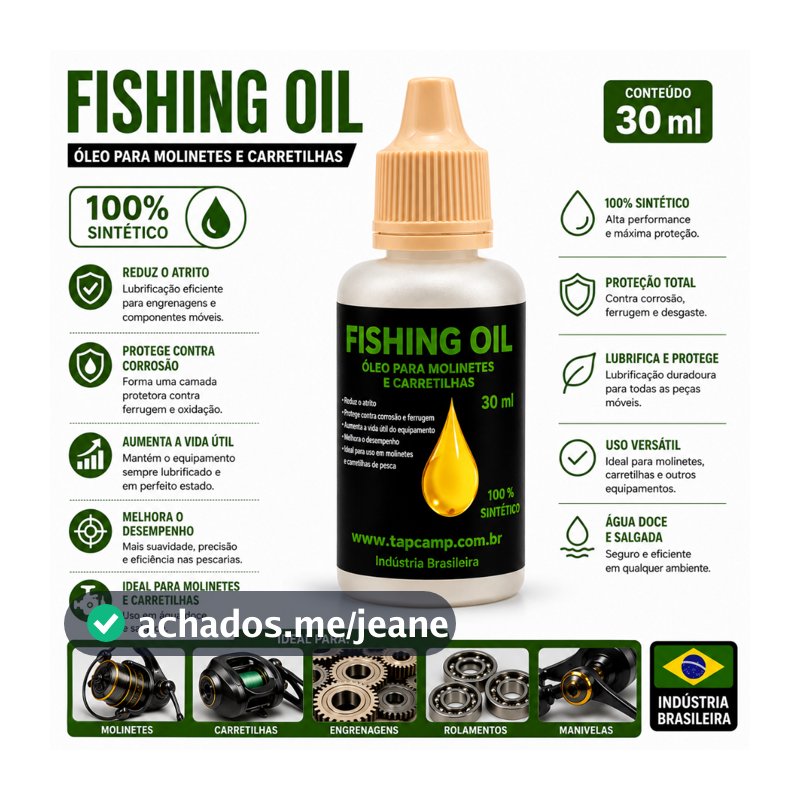 Óleo Lubrificante Para Rolamento Carretilhas E Molinetes de pesca 30ml