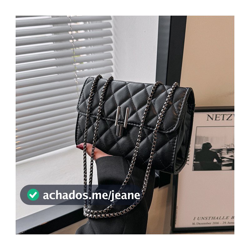 Bolsa de ombro elegante e versátil para mulheres com elegante bordado de corrente de diamante