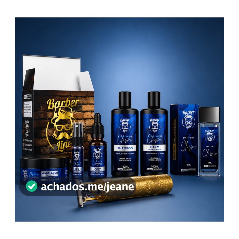 Kit Barba Balm Óleo Perfume Shampoo Modelador Capilar Maquina De Barbear