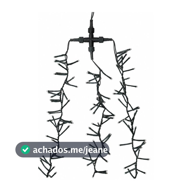CORDAO FESTAO C/ 120 LEDS EFEITO CACHO WARM BIVOLT