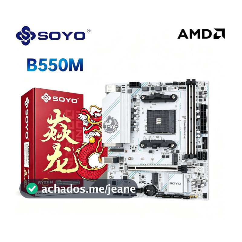 Placa-mãe SOYO AMD B550M DDR4 de canal duplo, memória M.2 NVME, suporte a pino ARGB, compatível com AMD4 Ryzen 5 5600