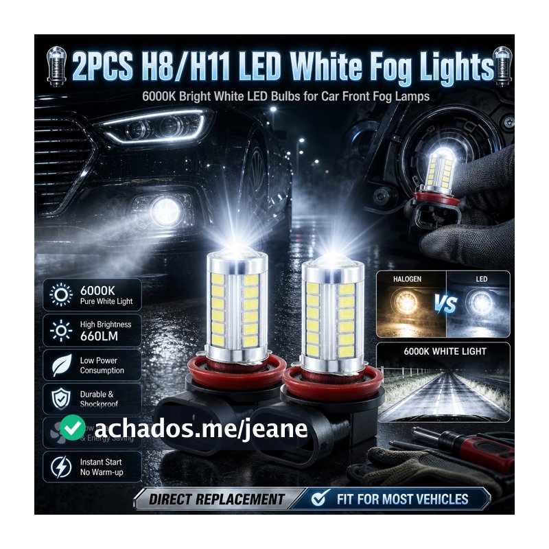 2 Unidades H8/H11 Luzes De Neblina Lâmpada 5630 660LM 6000K Branco Carro LED Lâmpadas 12V Lâmpada Farol de Neblina LED