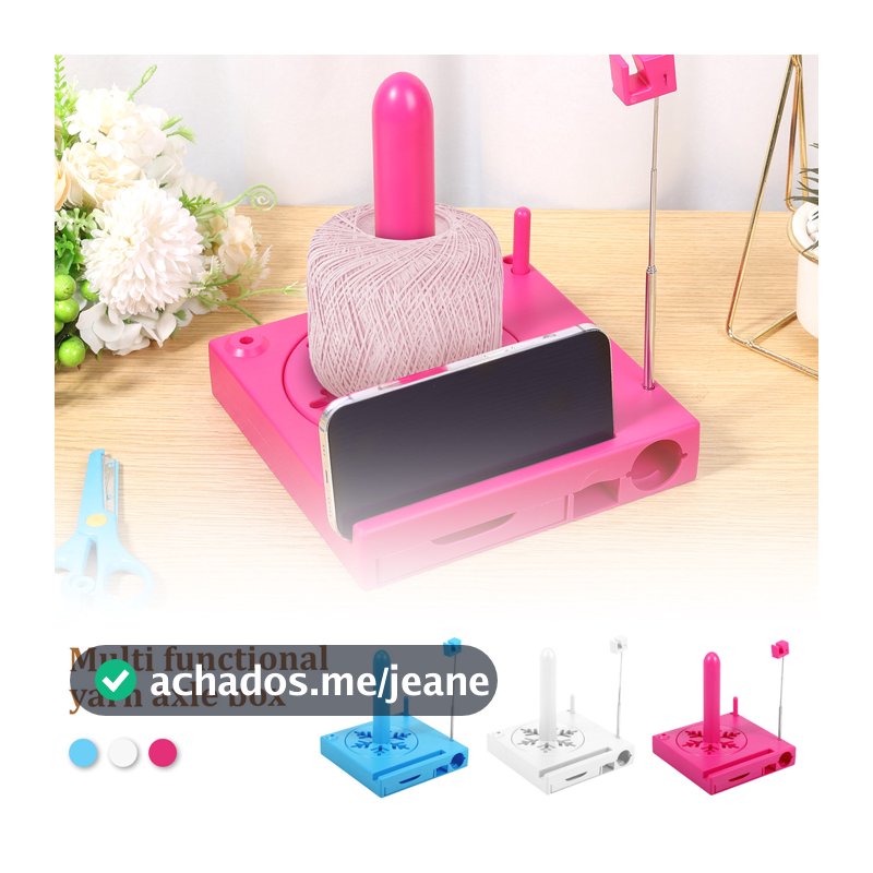 Caddy De Crochê Com Suporte Para Telefone , Caixa De Carretel De Fio Removível Armazenamento Inferior Iniciantes SHOPSKC
