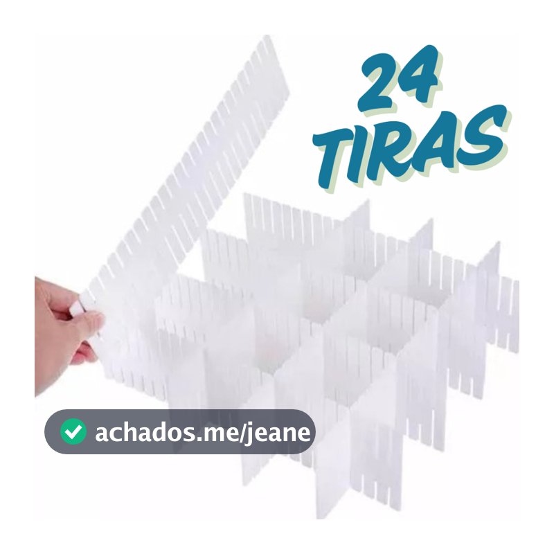 Organizador Divisória Gaveta Separador Ajustável 4/8/12 Tiras
