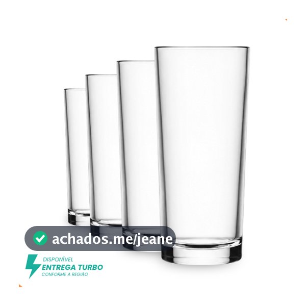 Jogo De Copos de Vidro 225ml – 4 ou 8 Peças - Kit Ideal para Servir Drinks, Sucos e Bebidas