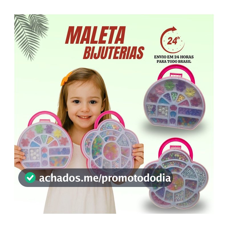 Maleta Kit Infantil Para Pulseira 360 Peças + Silicone