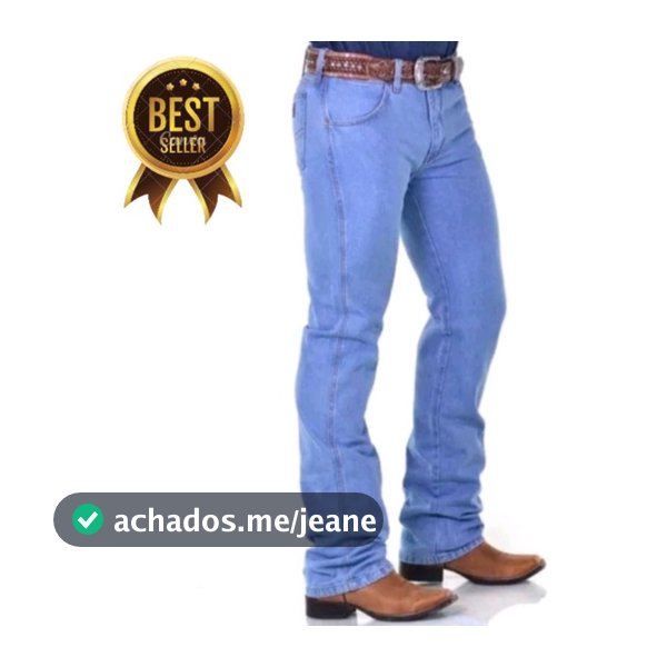 Calça Country Masculina Tradicional Jeans Básica com Elastano Reta Premium