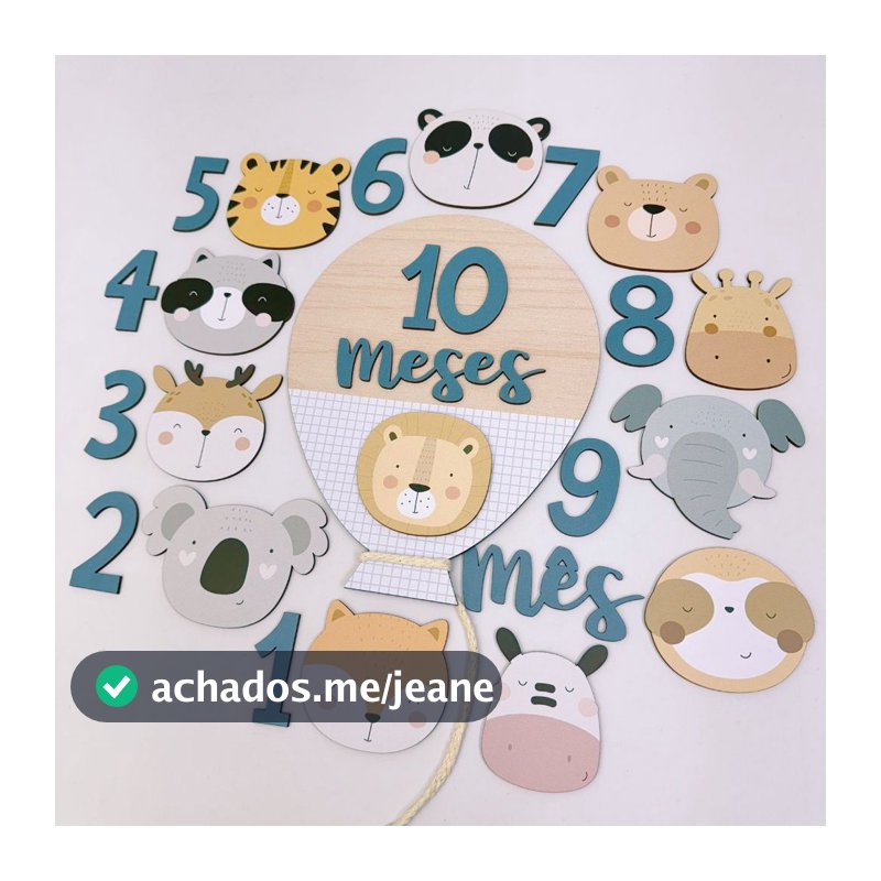 Kit Mesversario Balão - Safari Nórdico Xadrez Menino