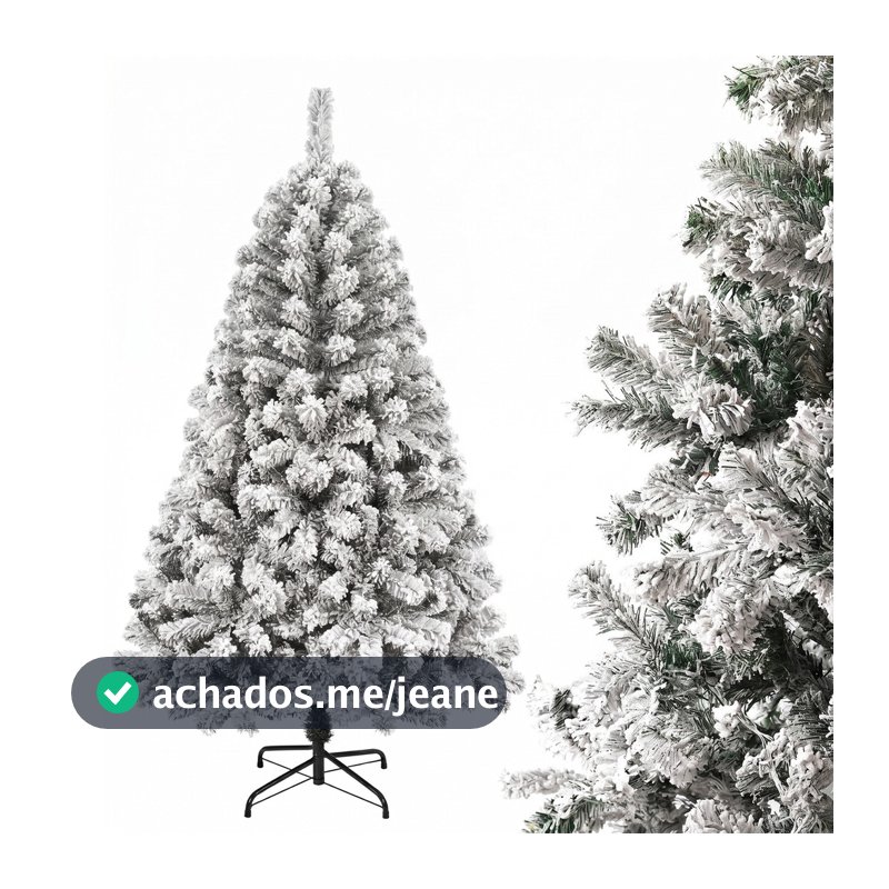 Arvore de Natal Pinheiro Nevada 1,5m 1,8m 450 600 Galhos Cheio Ajustável Realista Decoração Natalina