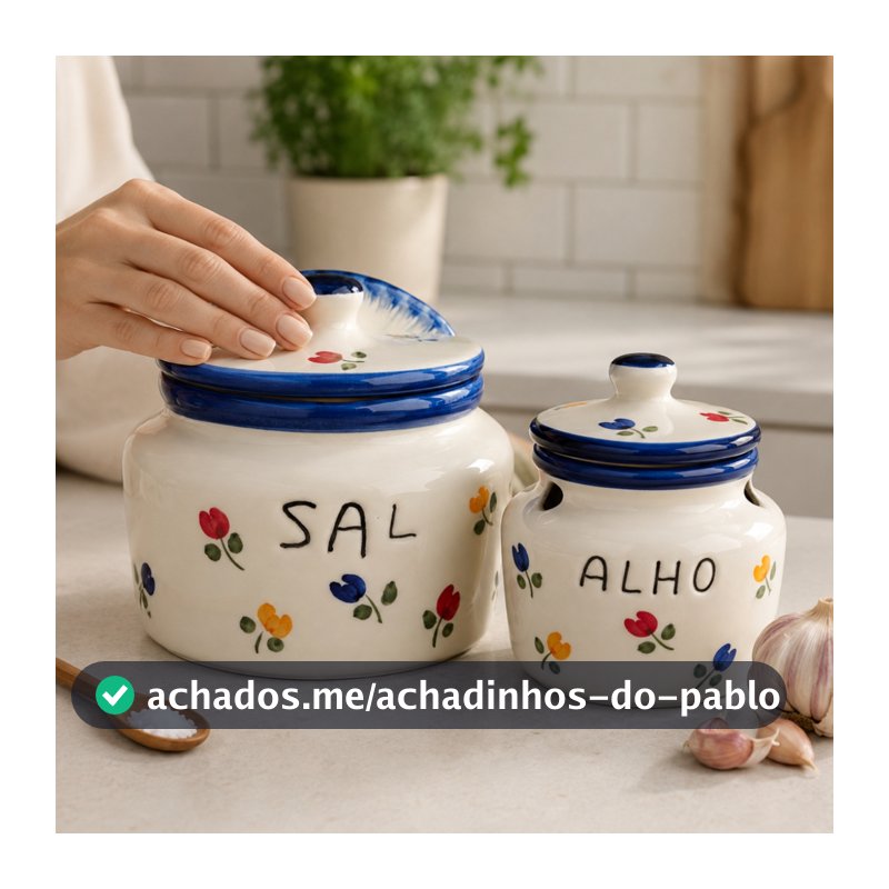 Saleiro e Porta Alho Em Cerâmica Primeira Linha Varias Cores e Estampas