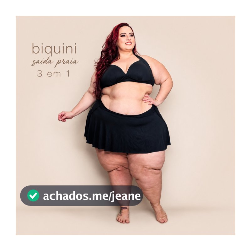 Conjunto Biquíni com Saia Embutida Plus Size - Amarração Lateral – Sutiã de Bojo Fixo e Alças 5 Formas de Amarração
