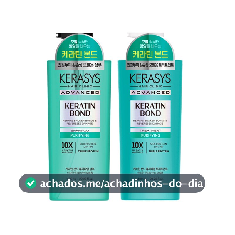 Kit Keratin Bond Purifying Kerasys 600 ml - Shampoo E Tratamento Para Cabelos Oleosos