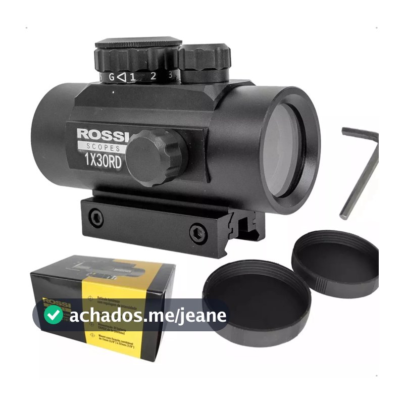 Mira Holográfica Red Green Dot Rossi 1x30 Mount 11/22mm Original Caça
