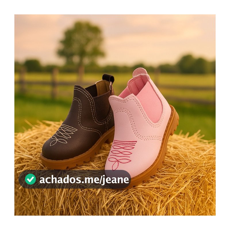 Bota Botina Country Bordada Infantil Coturno Confortável Lançamento