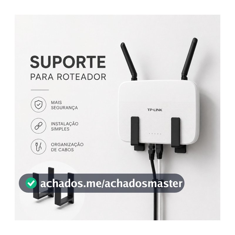 Suporte para Roteador e Modem de Parede Sem Furo com Fita 3M Universal Organizador WiFi Adesivo
