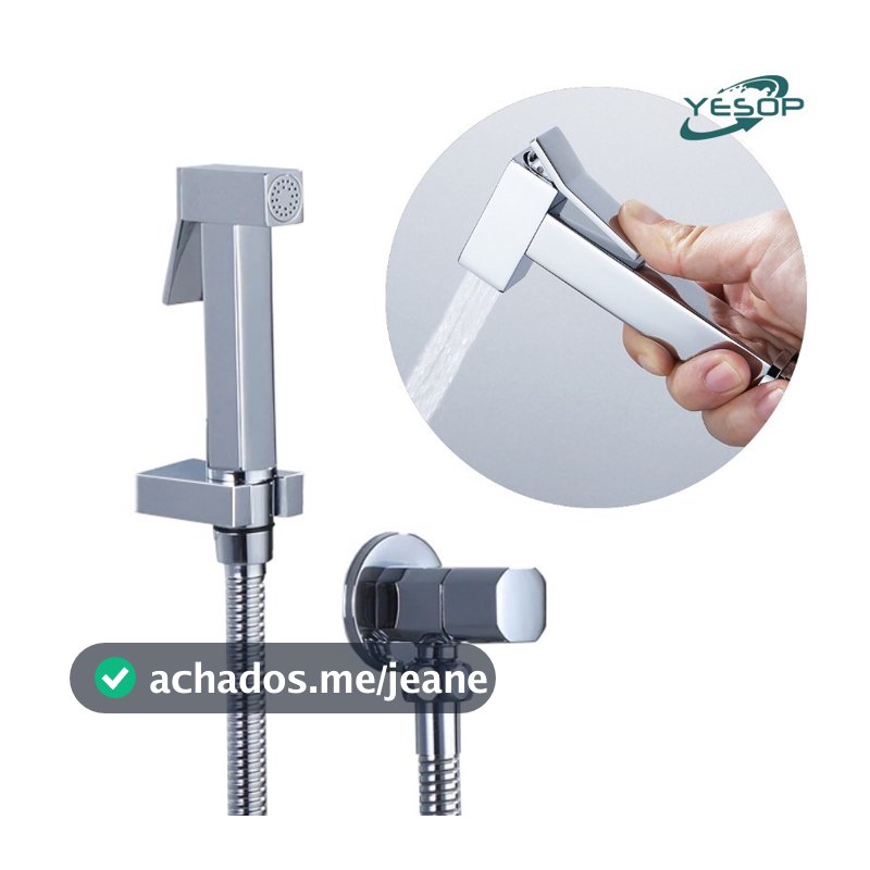 Ducha Higiênica De Banheiro Quadrada Cromada Aço Inox 304 Luxo Brilhante Yesop