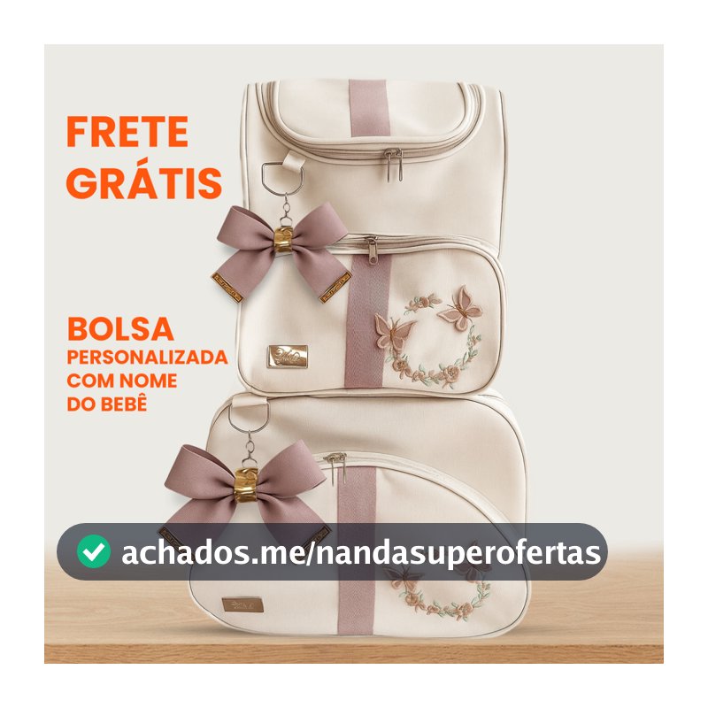 Kit Bolsa Maternidade 2 Peças  Mala + Mochila Bordada Impermeável Personalizada Bebê