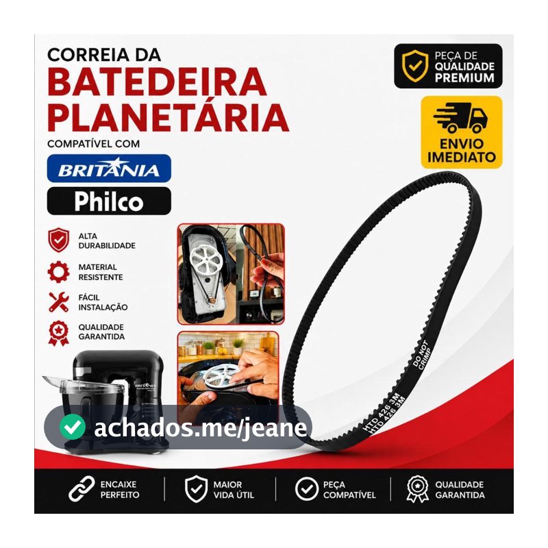 Correia Borracha Compatível Batedeira Planetária Britânia Philco