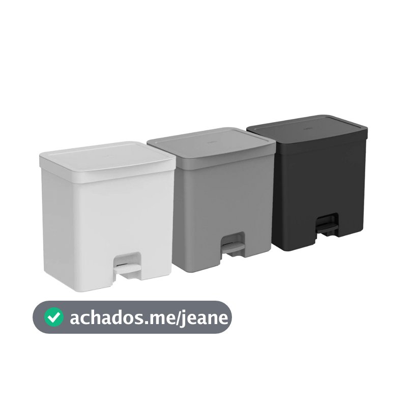 Lixeira de Pedal Para Banheiro e Cozinha Trium 20L Duplo Compartimento LX4250 - Ou