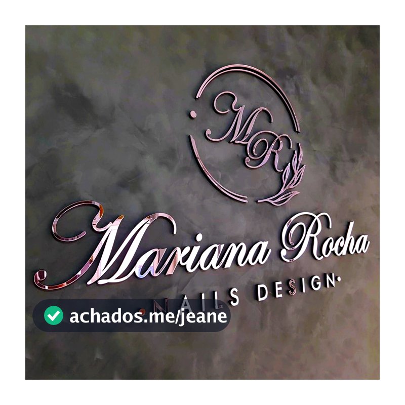 Logo Letreiro Logomarca Parede Acrílico Espelhado Salão Studio Nails Designer Advocacia Odontologia