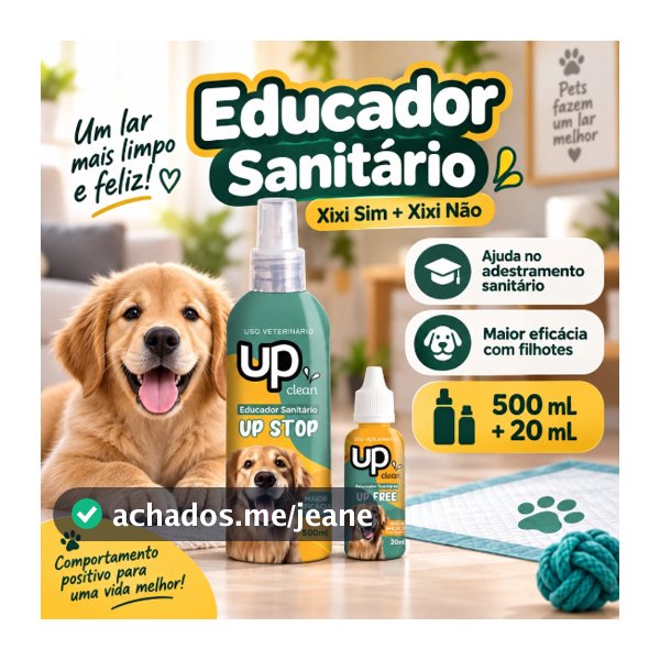 Kit Educador Sanitário Xixi Pode Xixi Não Pode 500ml + 20ml para Cachorro Filhote Adestramento Pet UP Clean