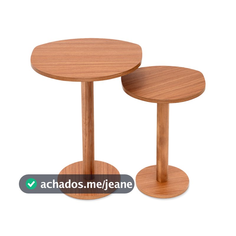 Mesas Laterais Monopé De Madeira Design Orgânico Canto Cama Alt. 45/55cm - Mel