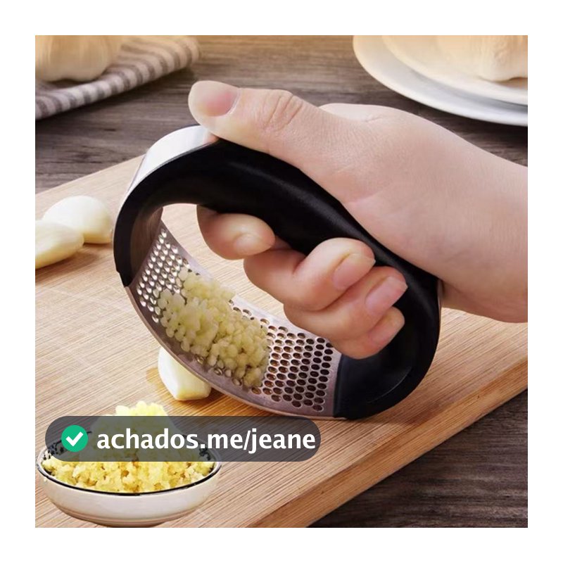 Amassador Espremedor Triturador De Alho Manual Cozinha Inox TOP WLL
