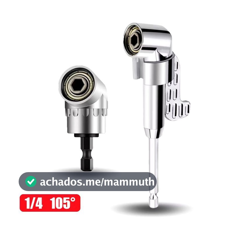 Adaptador Angular Curto ou Longo Para Parafusadeira e Furadeira 105°