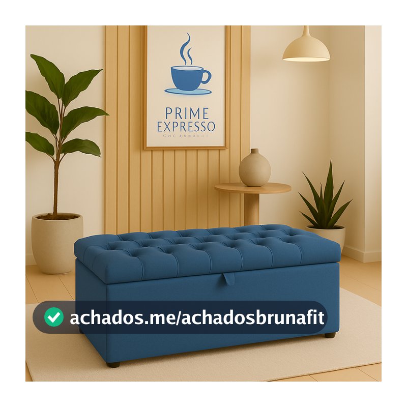 Baú Organizador Puff Estofado  Multiuso com para Sala, Quarto e Decoração