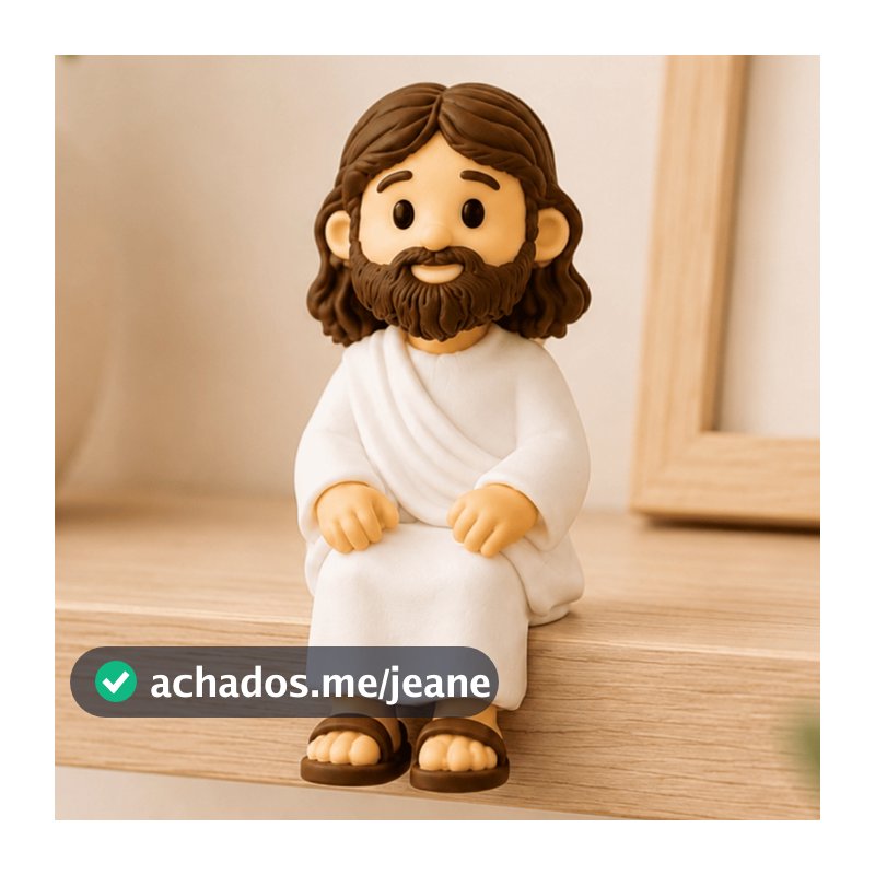 Mini Jesus Cristo Sentado 5cm Enfeite Decorativo para Mesa Monitor Nicho