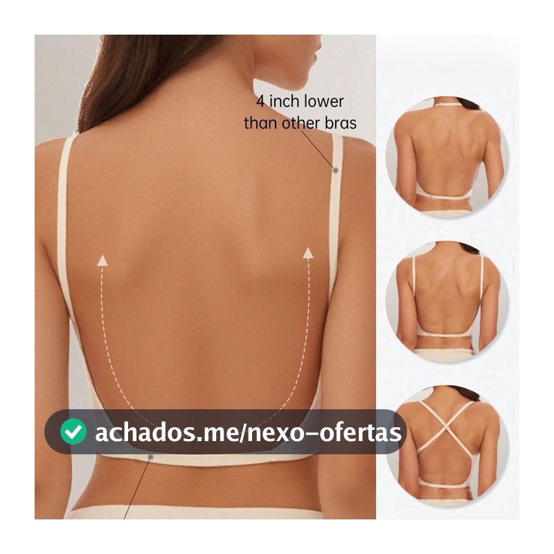 Sutiã sem costura e sem costas em forma de U, sutiã de costas bonitas, push-up para seios pequenos com almofadas para us