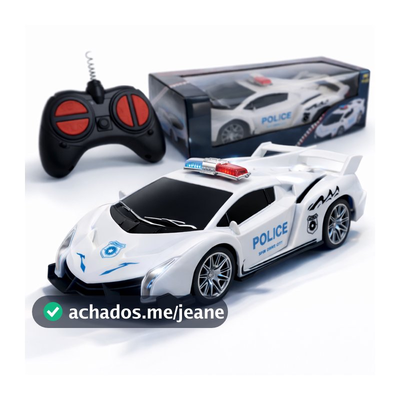 carro controle remoto carrinho de policia polícia brinquedo 7 funções infantil