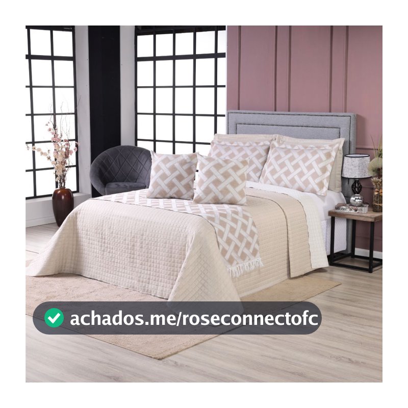 Kit Cobre Leito Casal Queen 6 Peças Thaeme Franja Sem Enchimentos 2,60mx2,50m