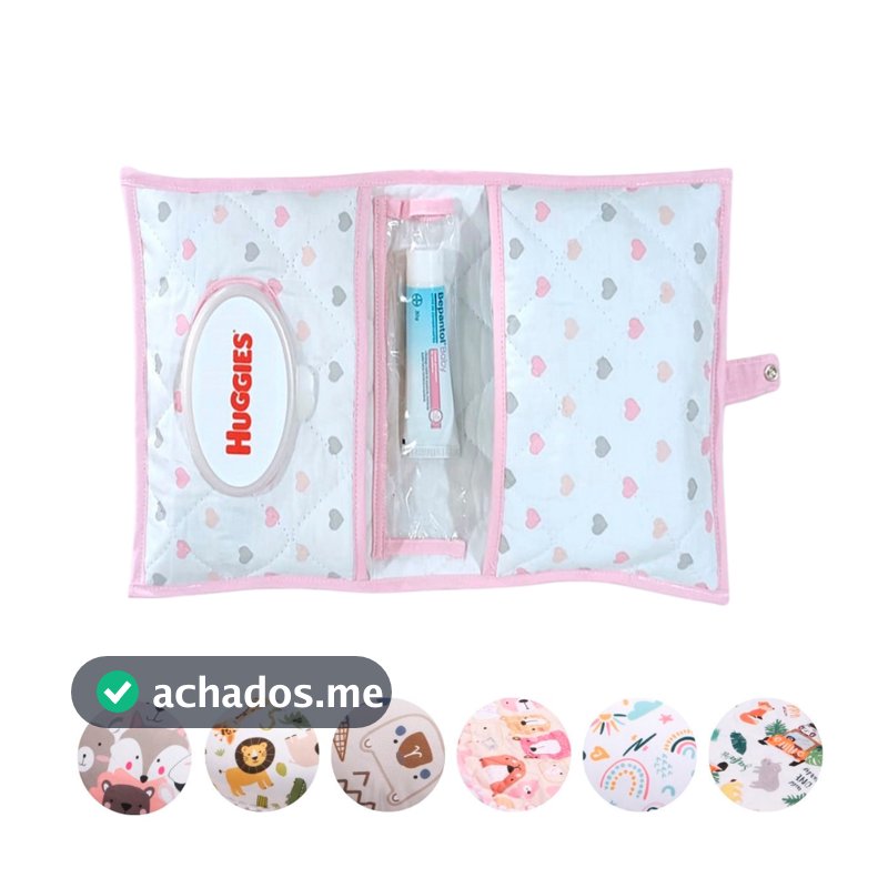 Porta Fraldas Lenço Umidecido Pomada Portátil Para Bebê Menina Menino