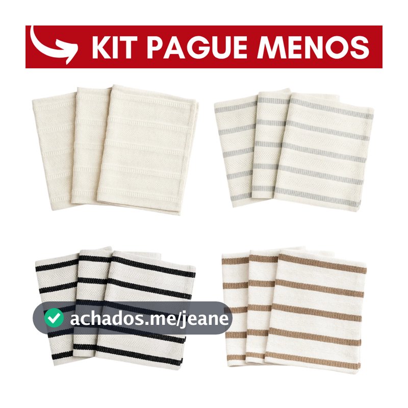 Kit 3 Tapetes Capacho Mandacaru 40x60 Algodão – Jogo Moderno para Porta com Listras Top