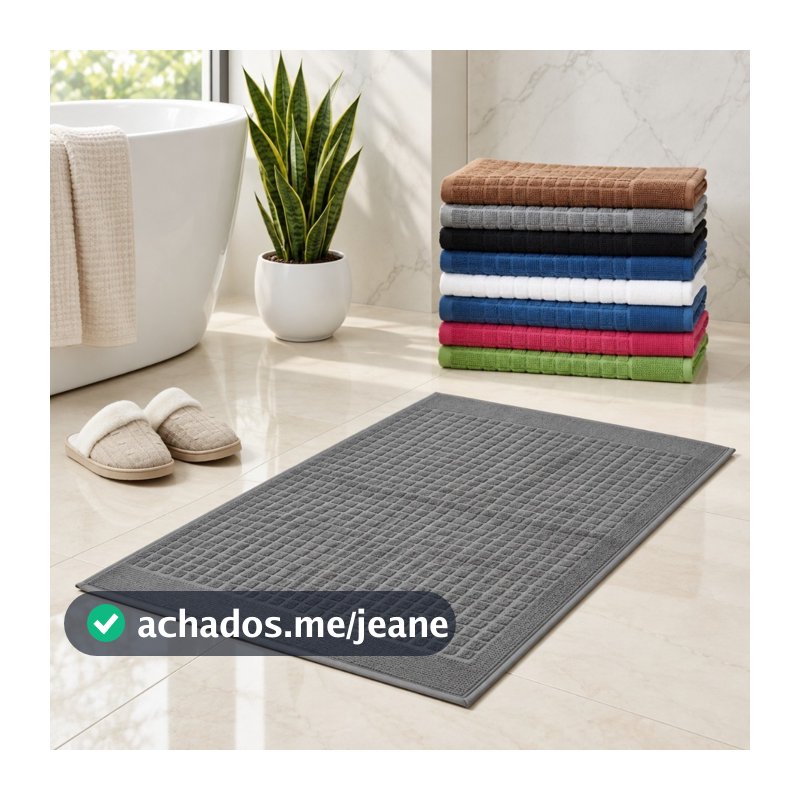 Kit 5 ou 10 Tapete Para Banheiro Toalha De Piso Atoalhado Absorvente 45cm x 70cm